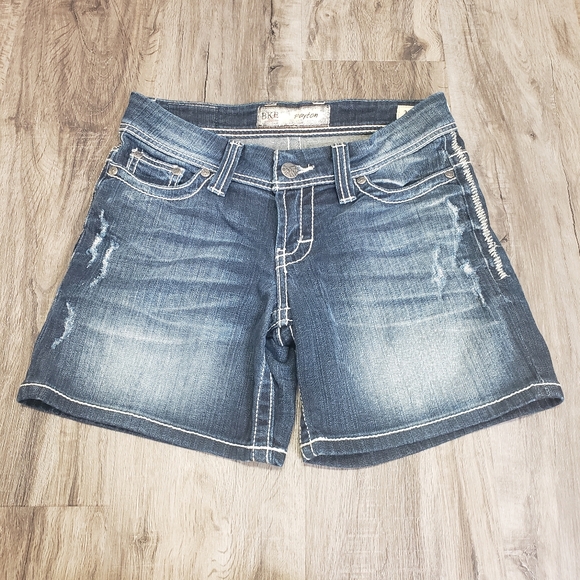 BKE Pants - BKE Payton Women's Shorts 27 ( 30 ) 6 Inch Inseam Mid Rise Contrast Stitching